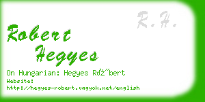 robert hegyes business card